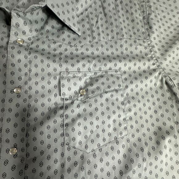 Wrangler Wrancher Geometric Pearl Snaps SS Shirts Men's Size 2XT MTW1414 - Picture 3 of 10